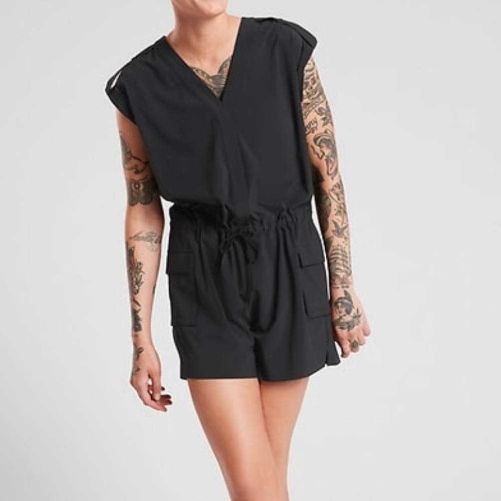 Athleta Sutton Black Romper Sz 2